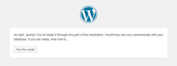 Your wp-config file has been created