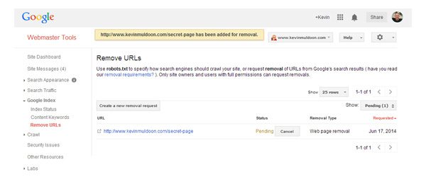 Removal Request Added for Removal