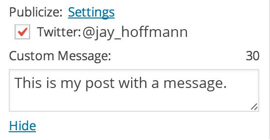 Using the Publicize feature in Jetpack