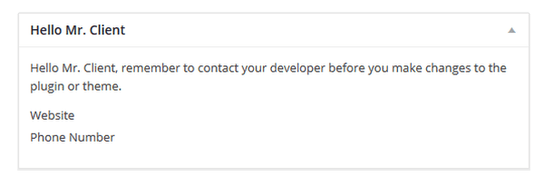Custom Dashboard Widget