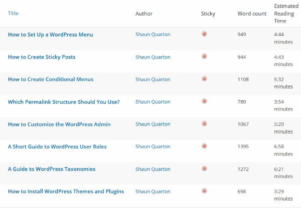 Post Overview custom columns