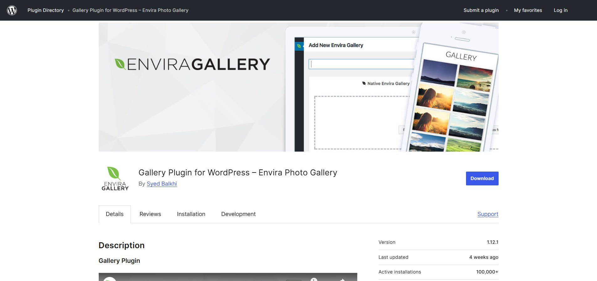 Envira Gallery Free Plugin