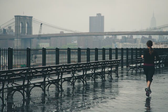 Runner by bridge