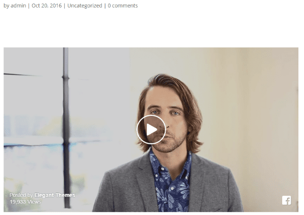 Divi Facebook video preview