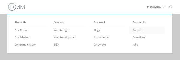 basic mega menu