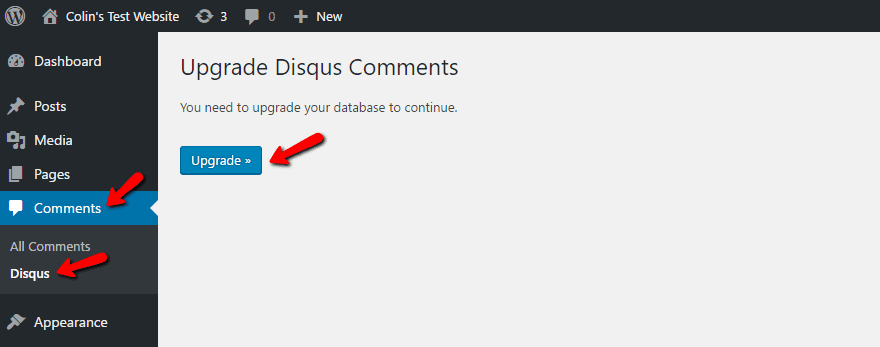 upgrade Disqus comments