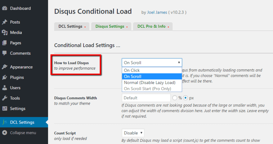Disqus Conditional Load 