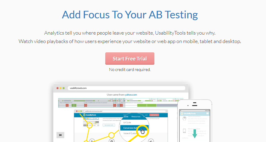 The UsabilityTools homepage.