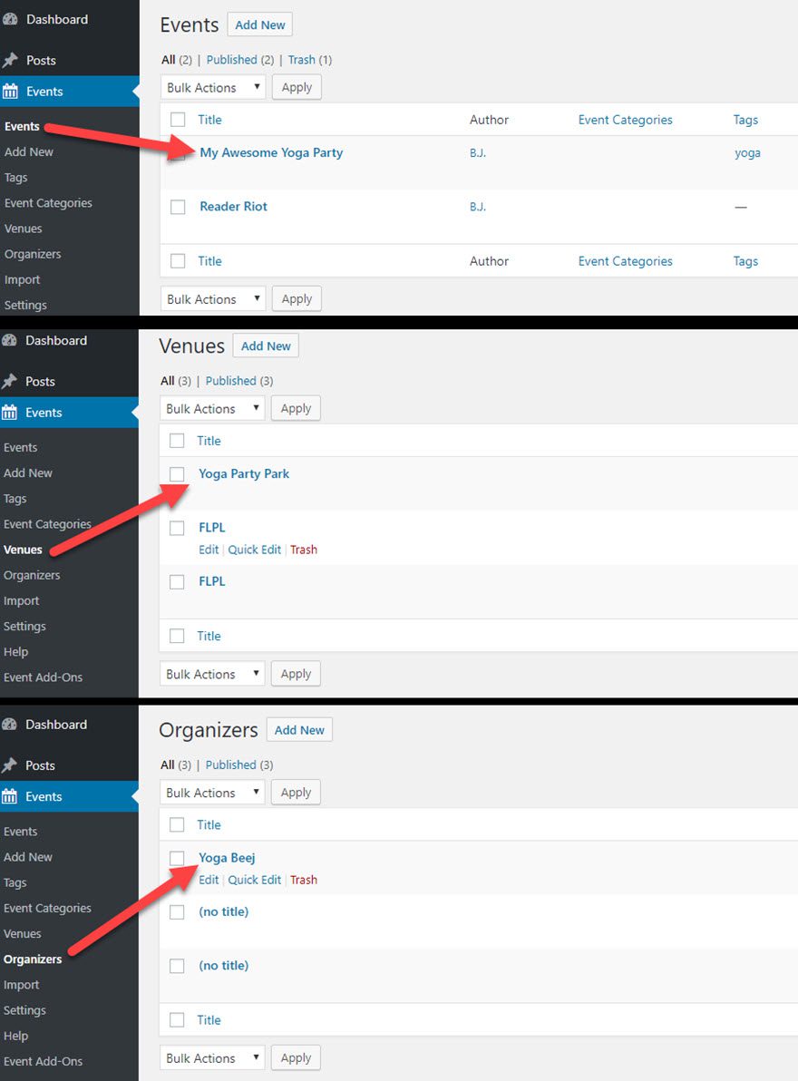 The Events Calendar by Modern Tribe, free version