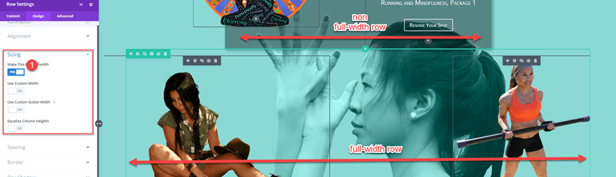 Divi builder opacity and negative margins