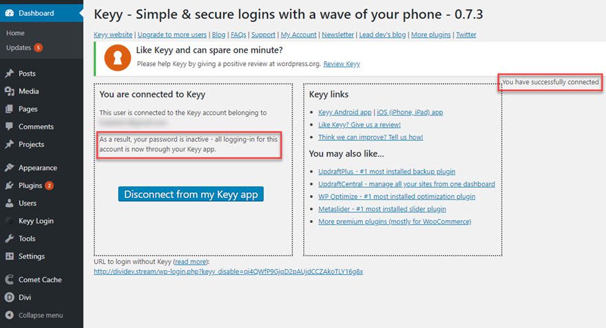 Keyy Login App and WordPress Plugin