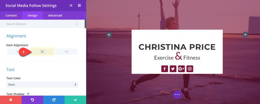 navigation header item alignment