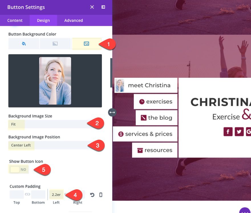 navigation header image button