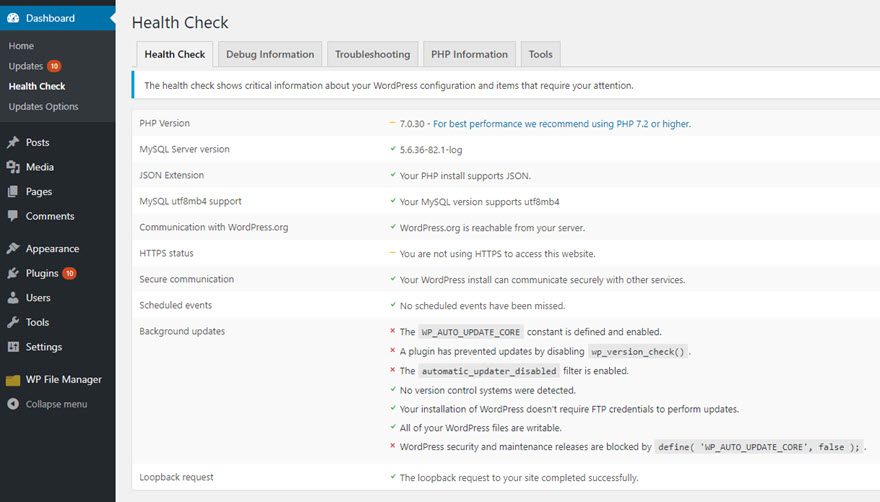 WordPress Health Check