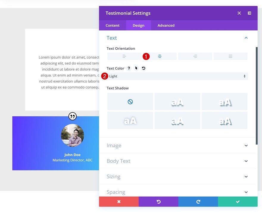 divi testimonial module