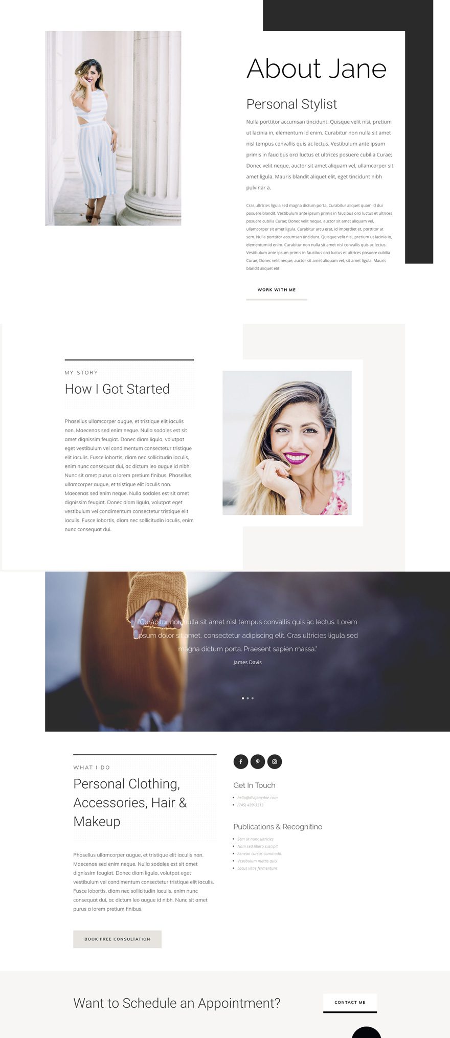 personal stylist layout pack