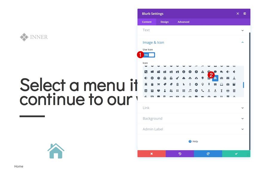 icon navigation page