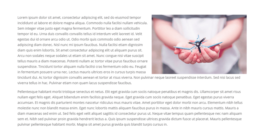 Divi wrap text around images