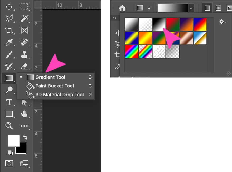 Select the gradient tool