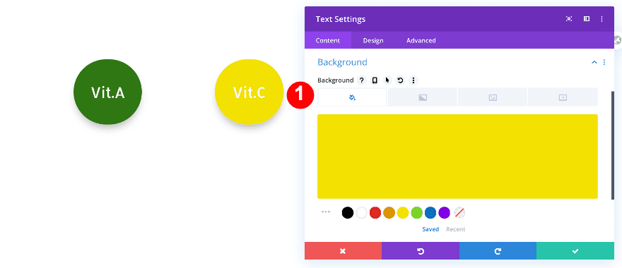 change the color of the second circle