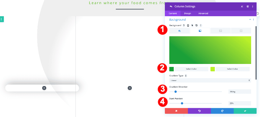 green column background