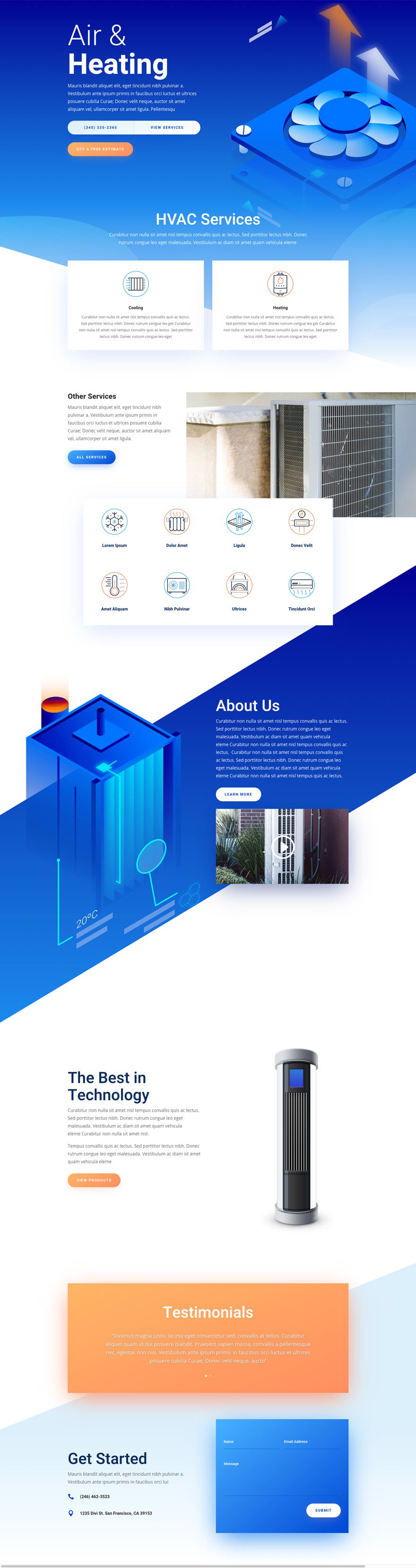 divi hvac layout pack