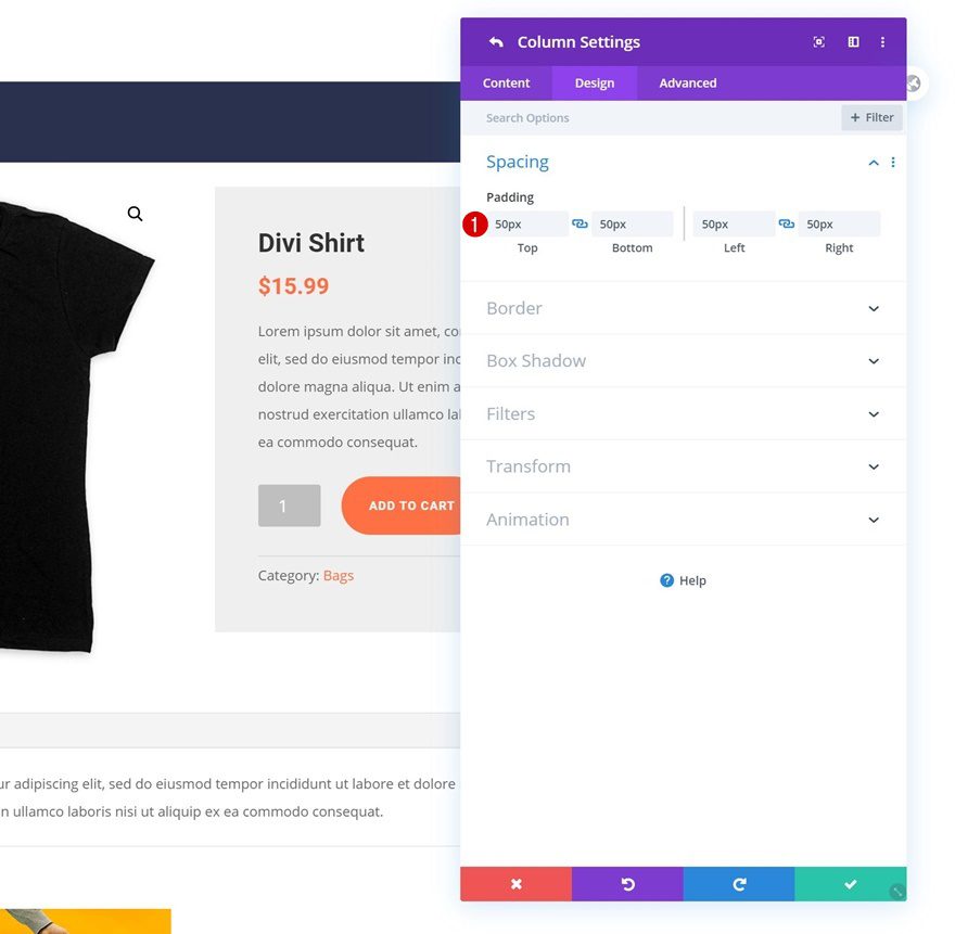 product page template