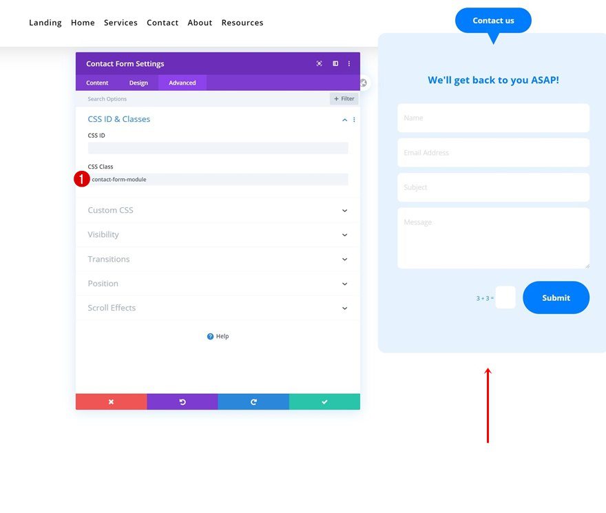 dropdown contact form