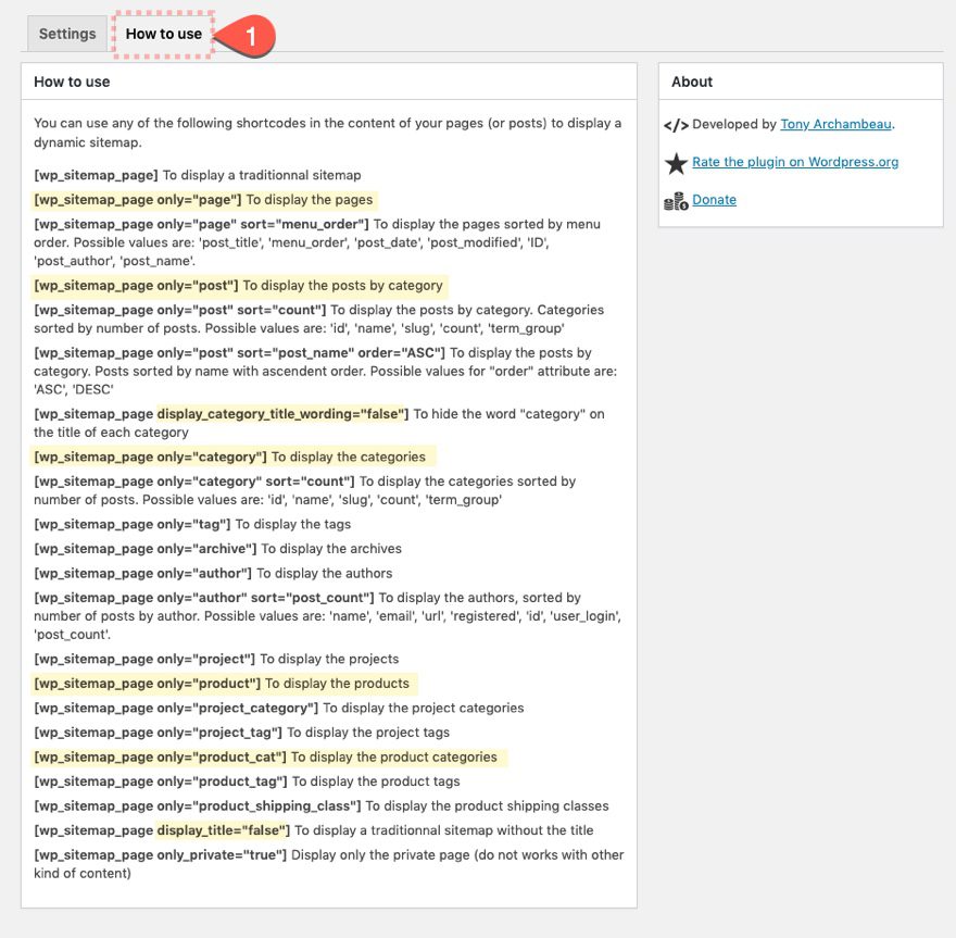 divi html sitemap page