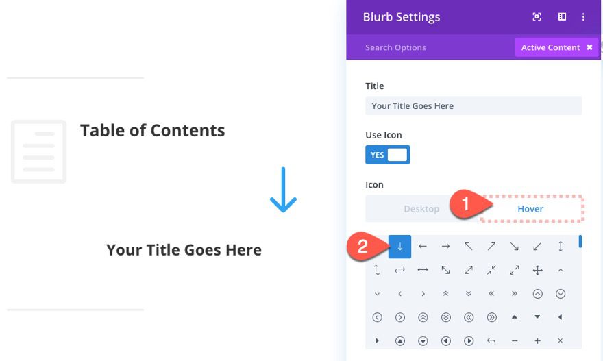clickable table of contents