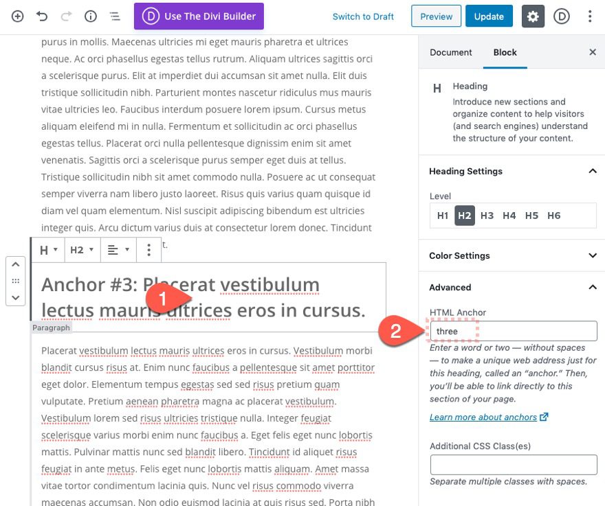 clickable table of contents