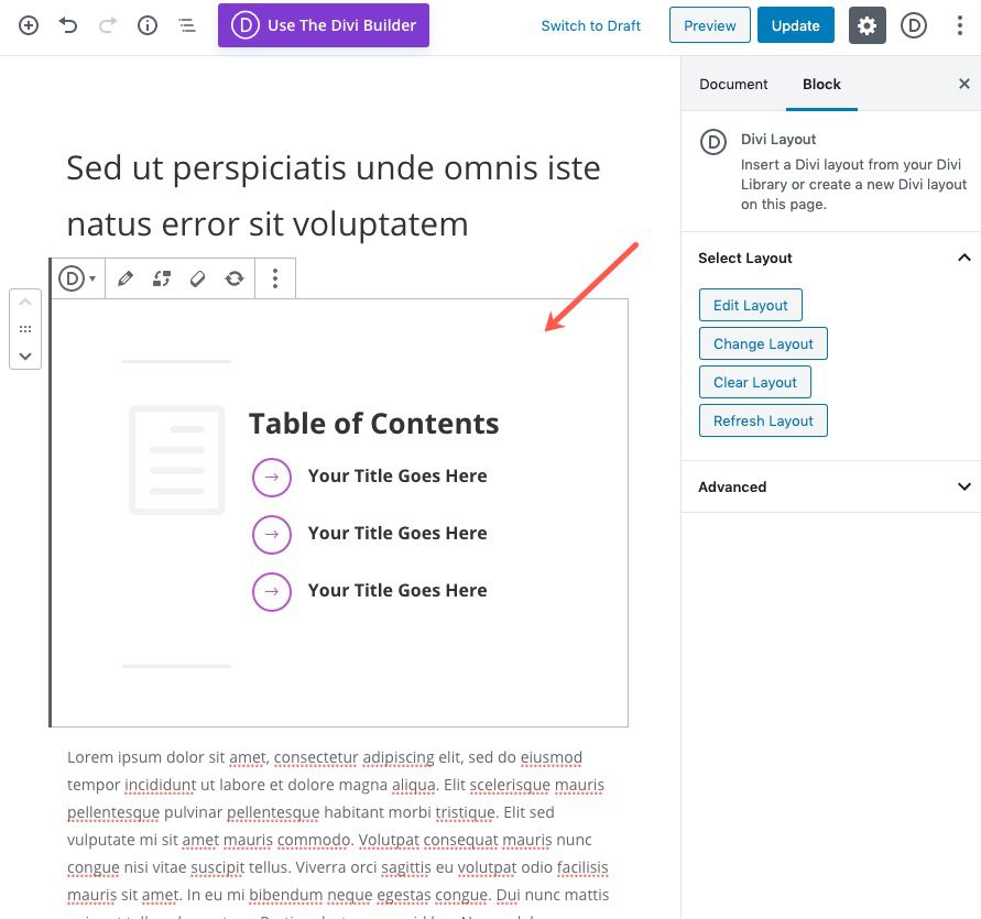 clickable table of contents