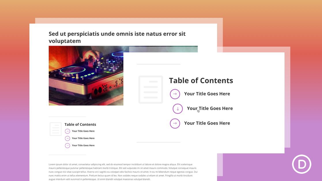 How to Build a Clickable Table of Contents for a Blog Post with the Divi Layout Block