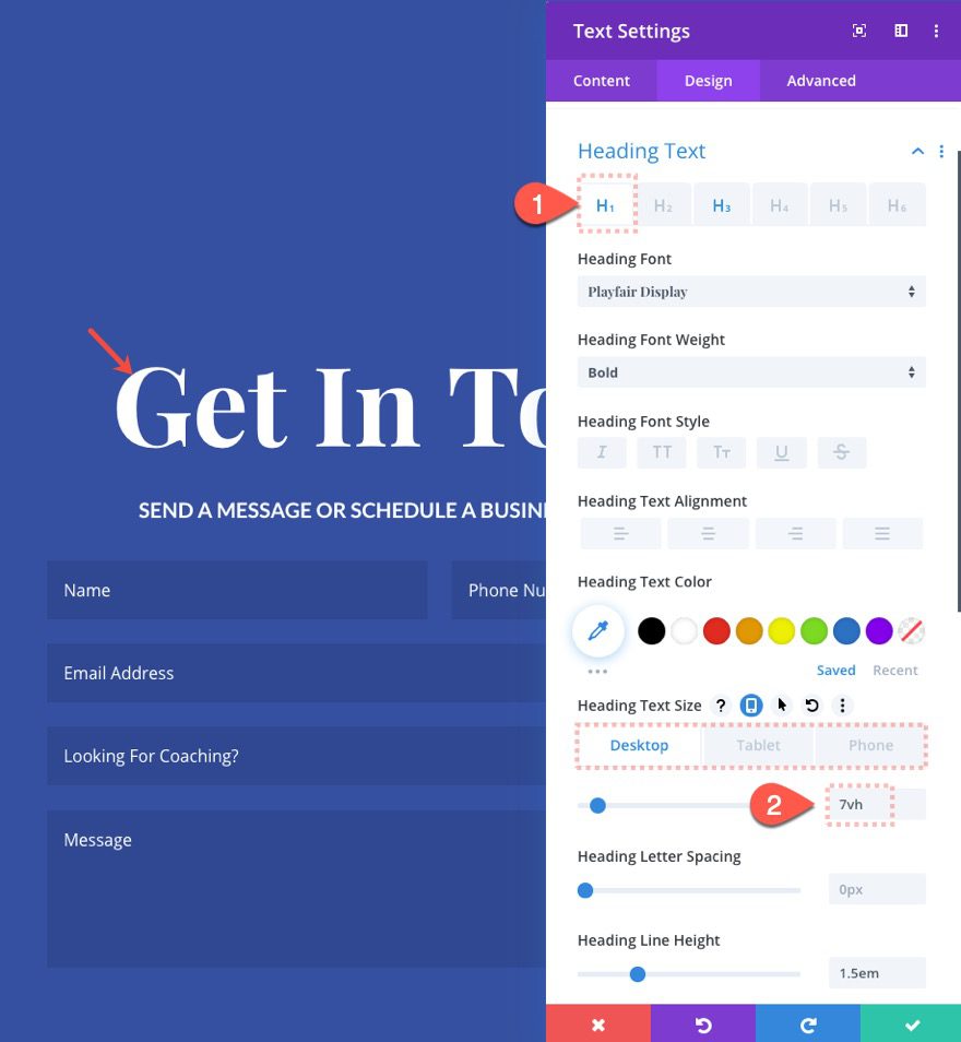 fullscreen contact form