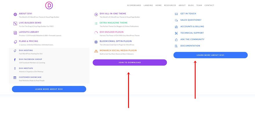 elegant themes dropdown menu