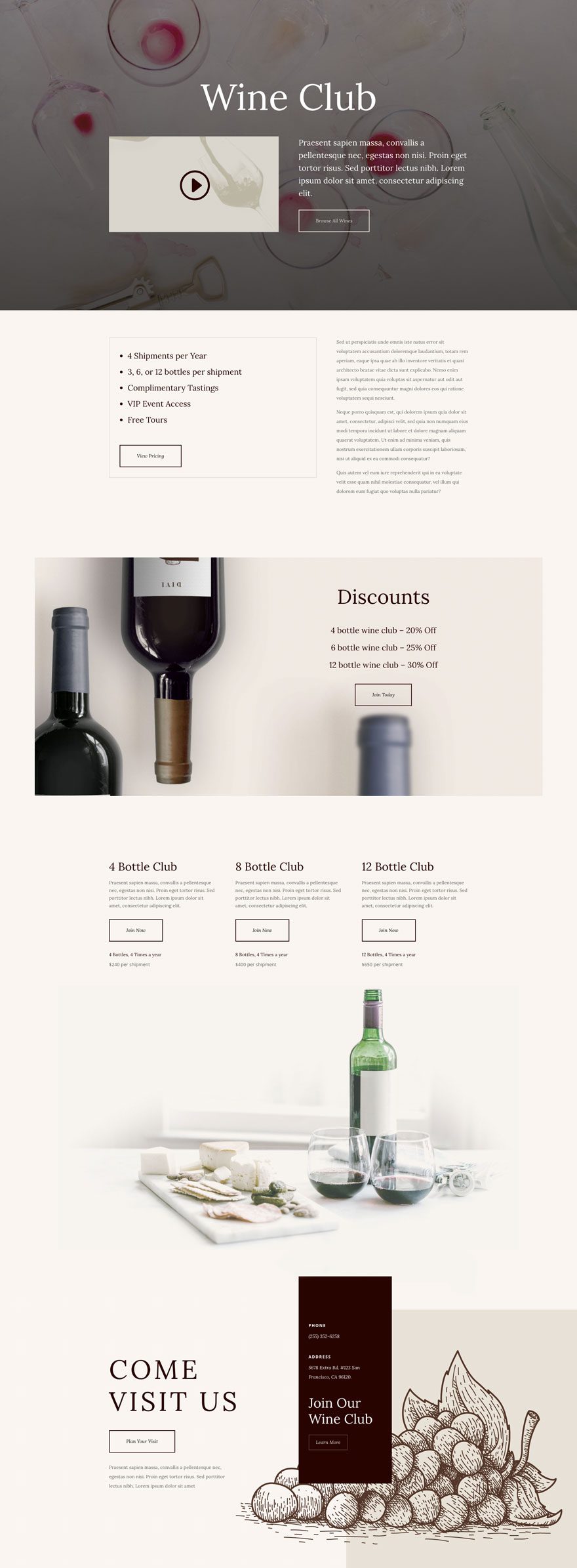 divi winery layout pack