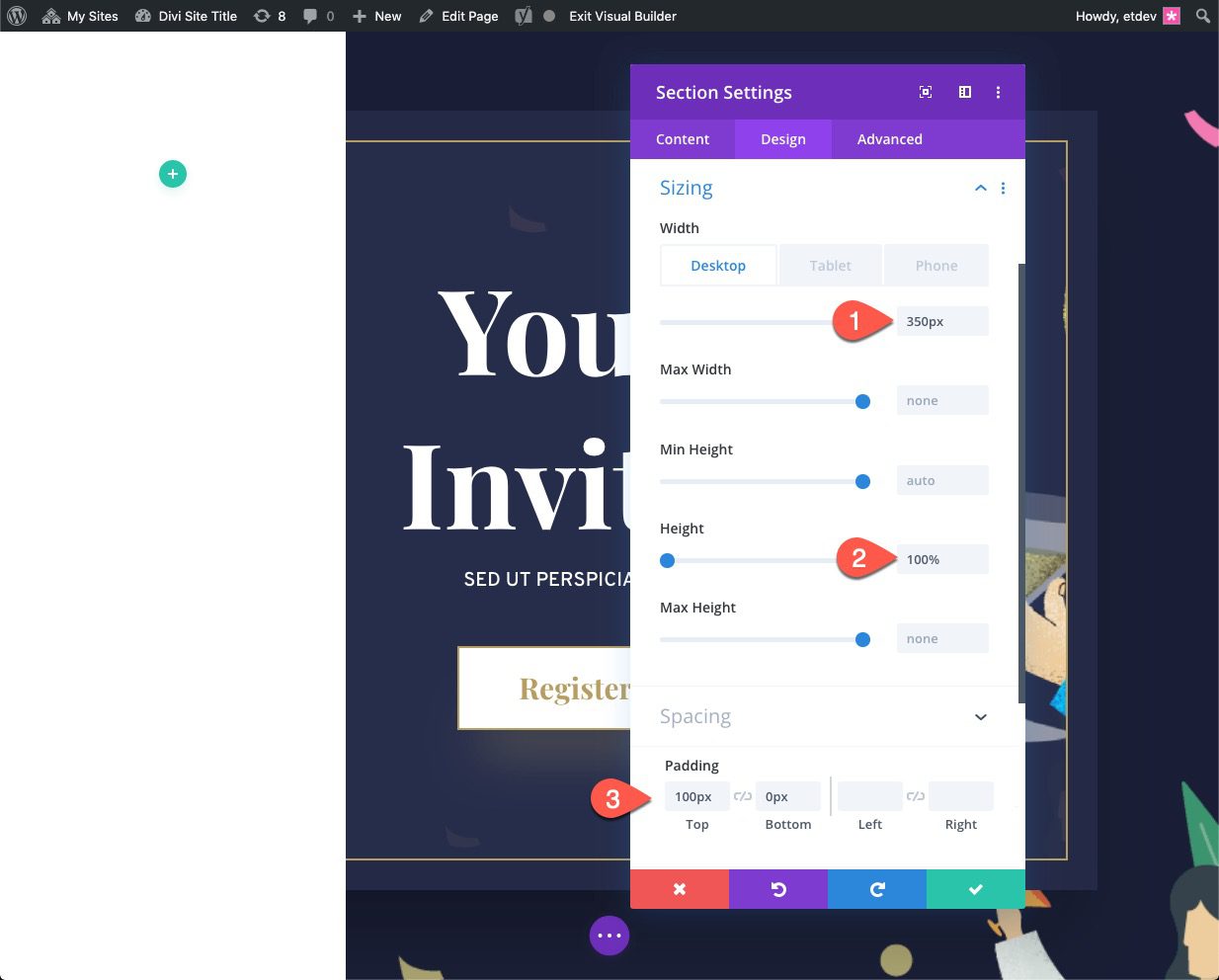 divi sliding push sidebar
