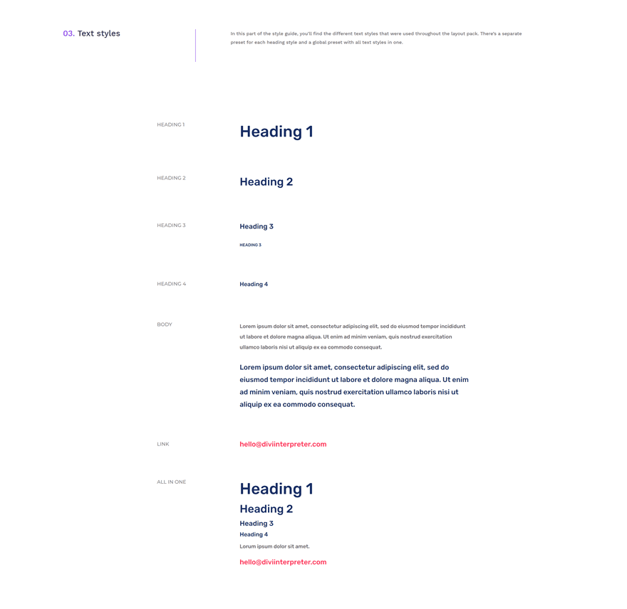 interpreter global presets style guide