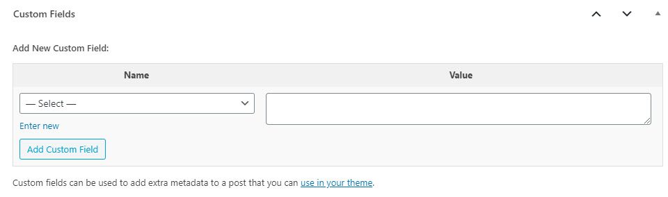 default custom fields