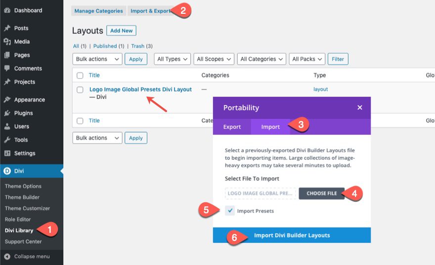 divi logo image global presets