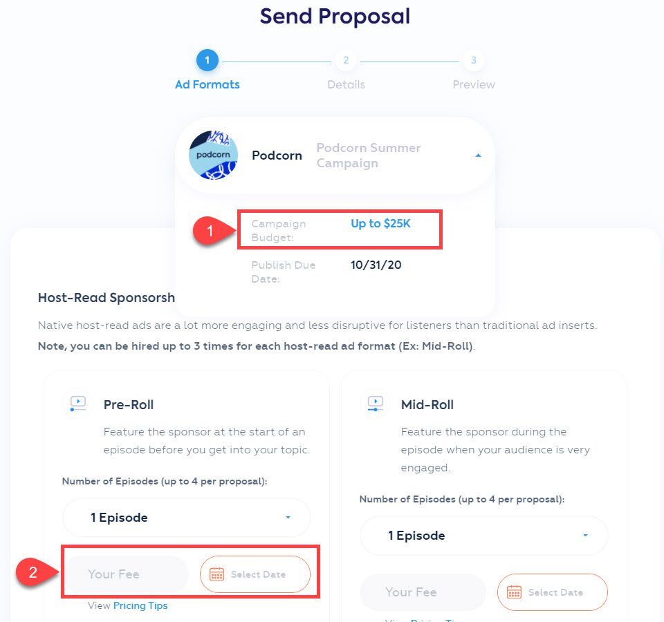podcorn proposal details