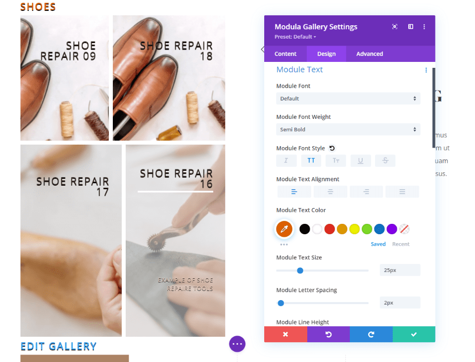 Module Text Adjustments