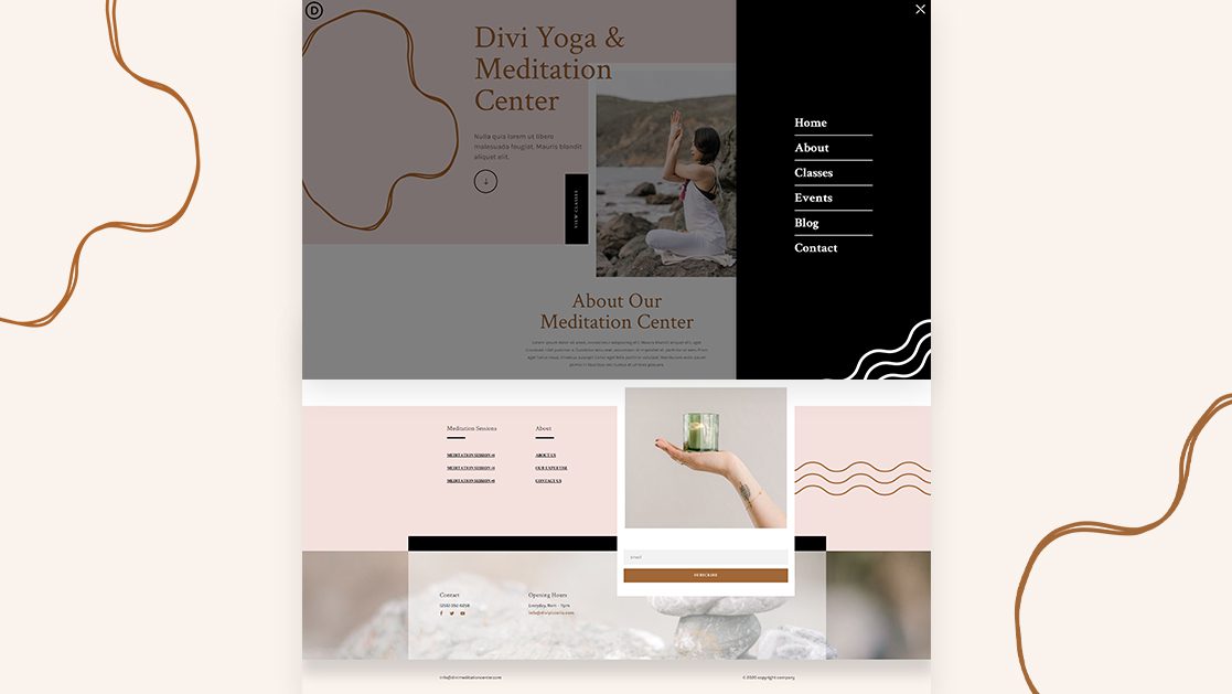 Download a FREE Header & Footer for Divi’s Meditation Center Layout Pack
