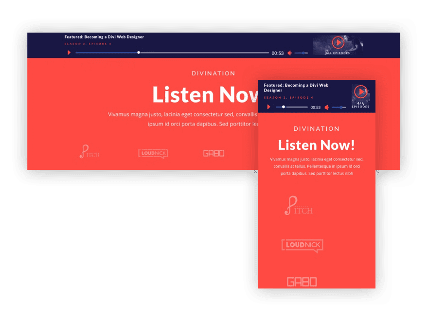 divi sticky audio content bar