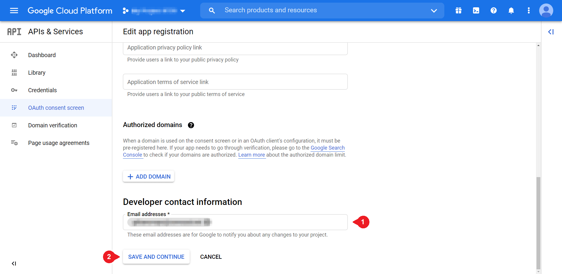 The second page of the OAuth consent.