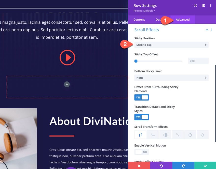 divi sticky audio content bar