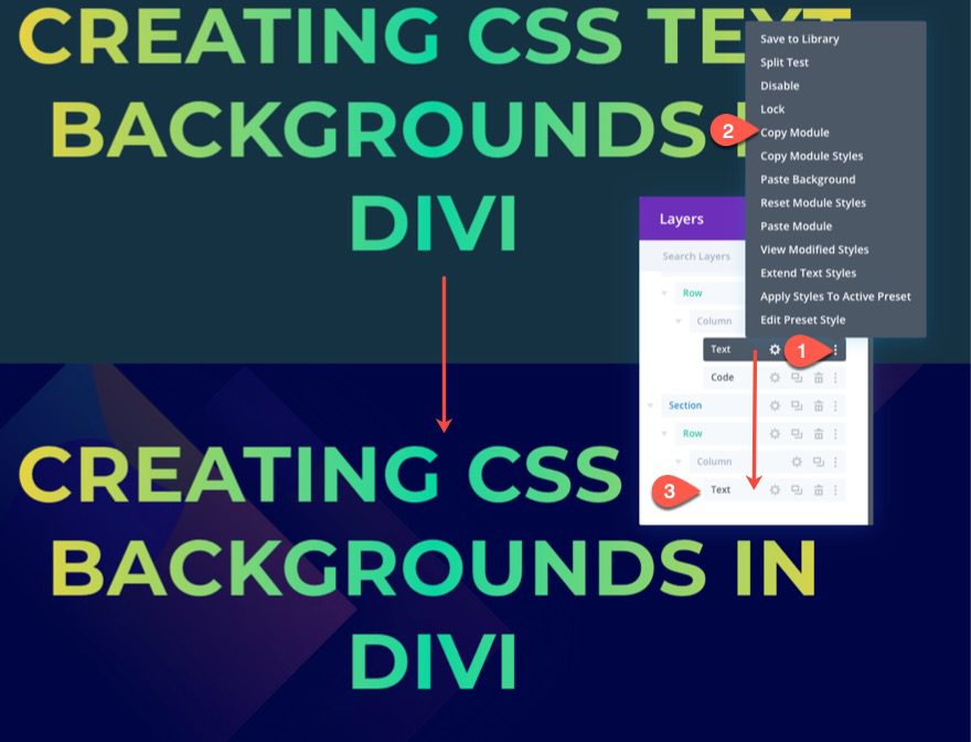 css text backgrounds in divi