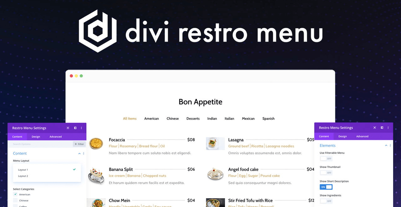 The Divi Restro Menu plugin