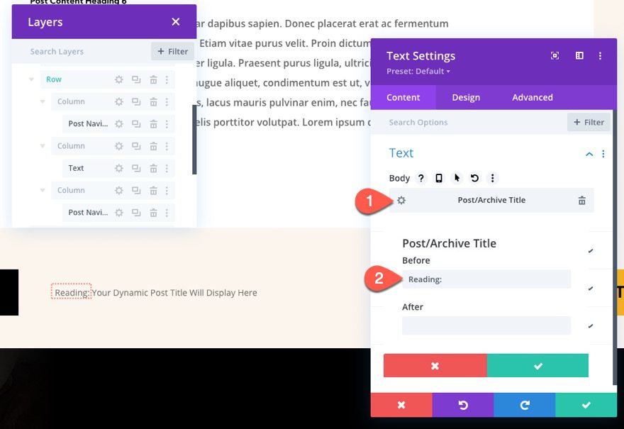 divi sticky post navigation bar