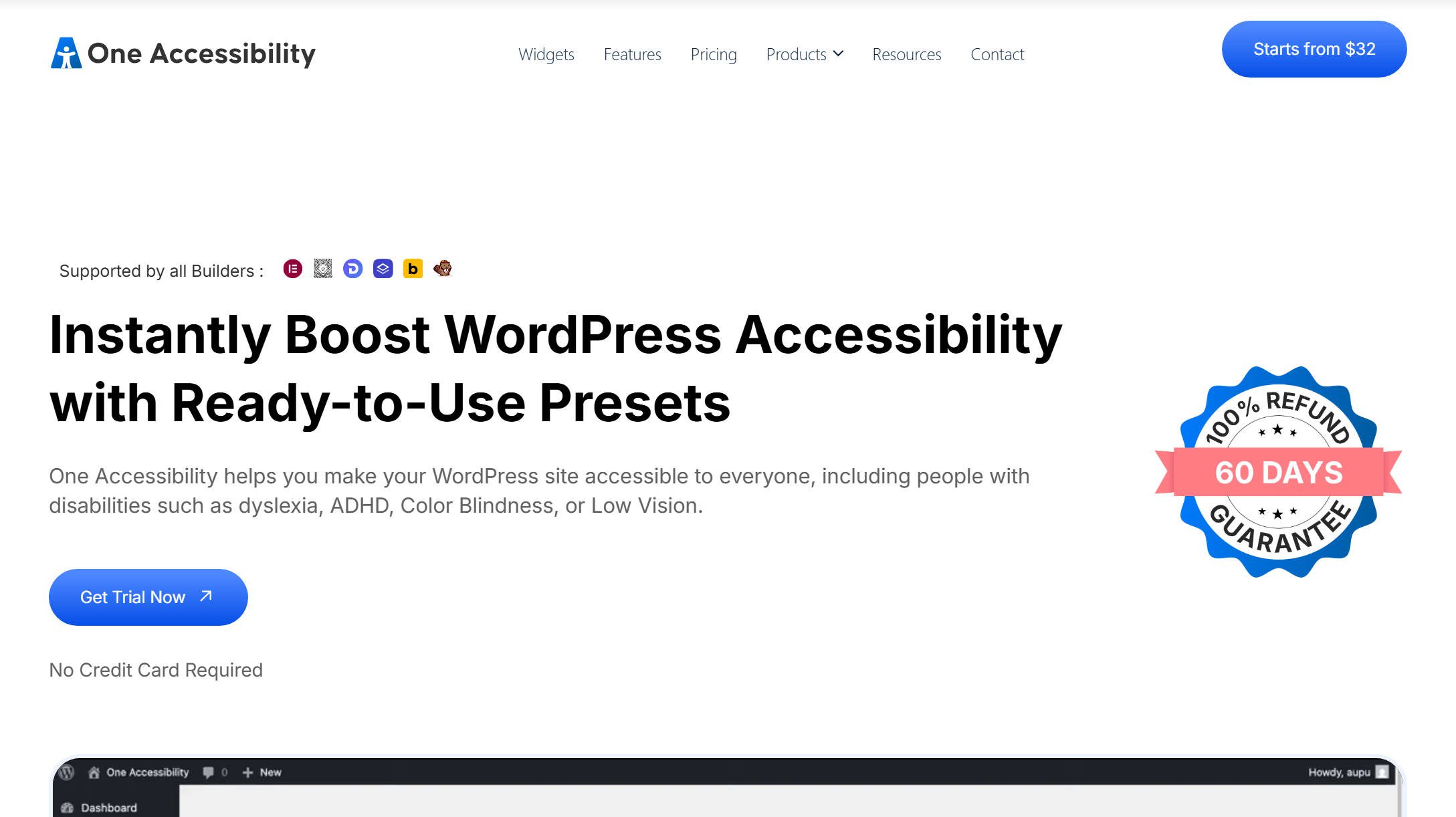 One Accessibility Homepage Feb 2026